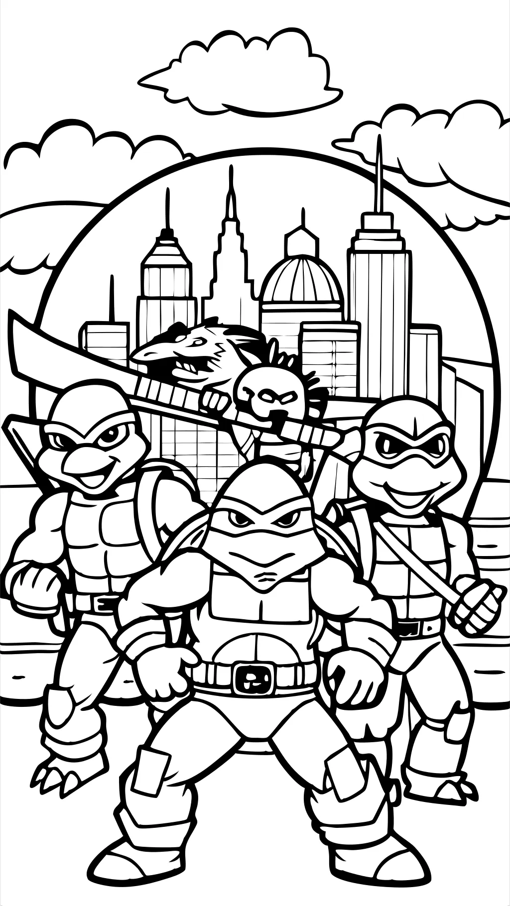 pages à colorier tmnt risériser